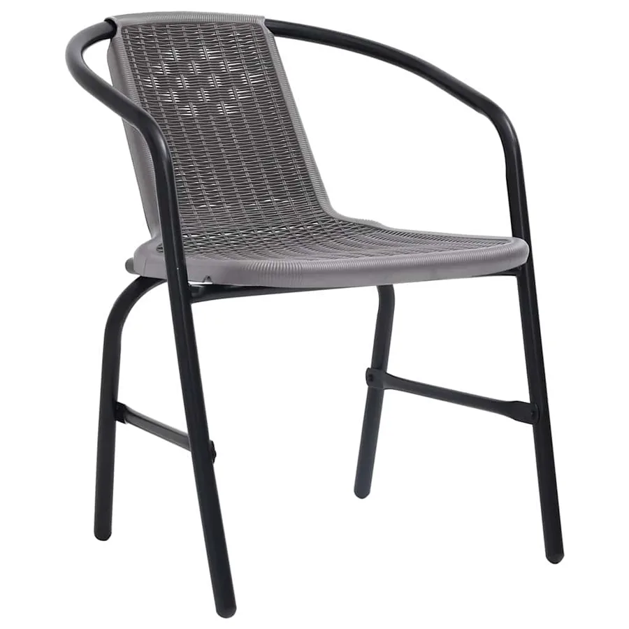 Chaises de jardin lot de 6 Rotin plastique et acier 110 kg - 2