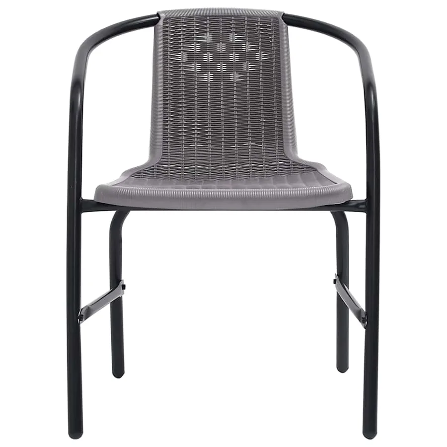 Chaises de jardin lot de 6 Rotin plastique et acier 110 kg - 3
