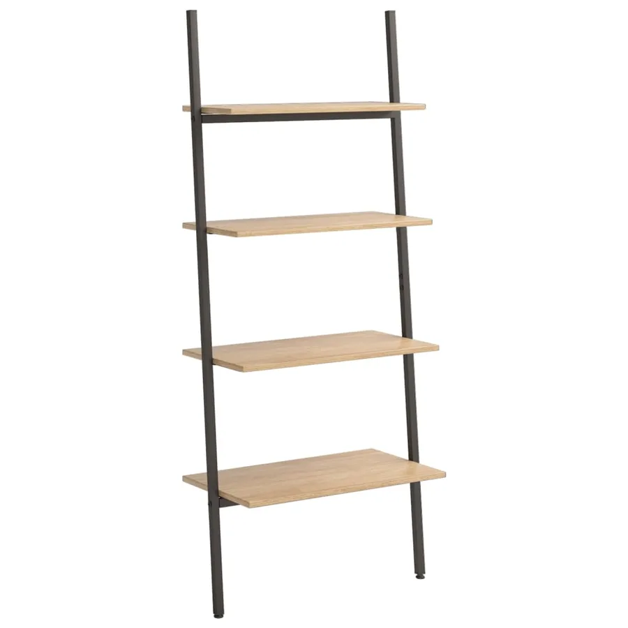 Étagère inclinée à 4 niveaux Marron clair et noir 64x34x150,5cm - 2