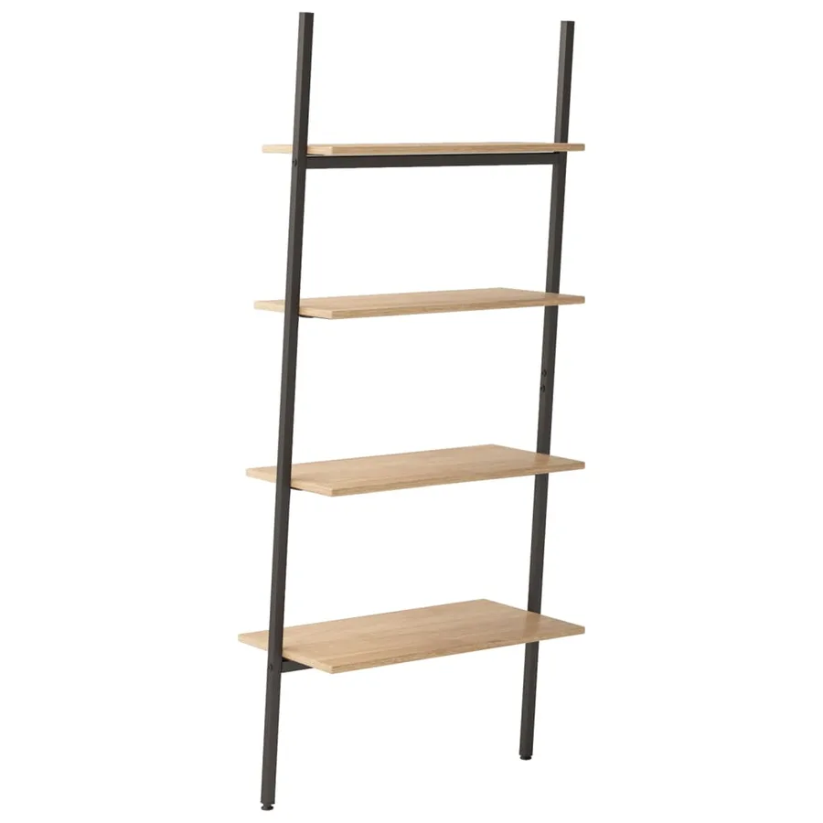 Étagère inclinée à 4 niveaux Marron clair et noir 64x34x150,5cm - 5