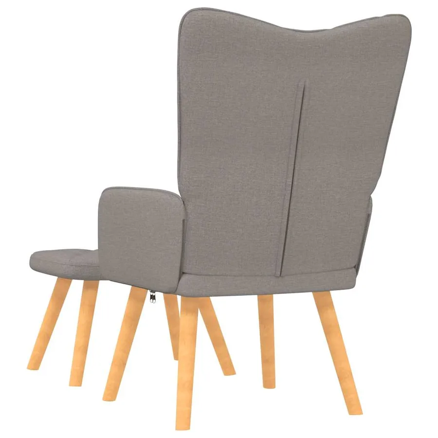 Chaise de relaxation avec tabouret Taupe Tissu - 4
