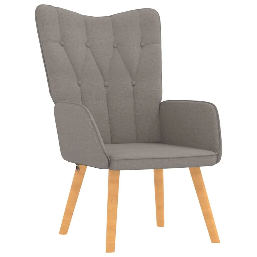 Chaise de relaxation avec tabouret Taupe Tissu - 5