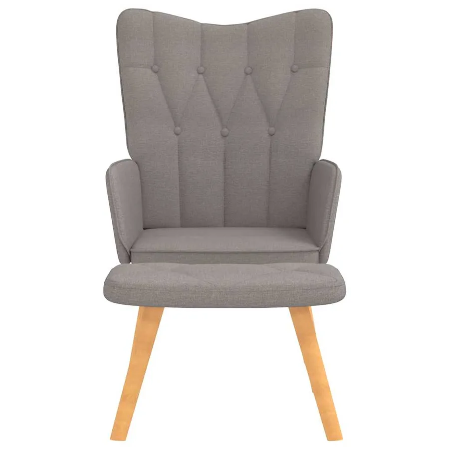 Chaise de relaxation avec tabouret Taupe Tissu - 8