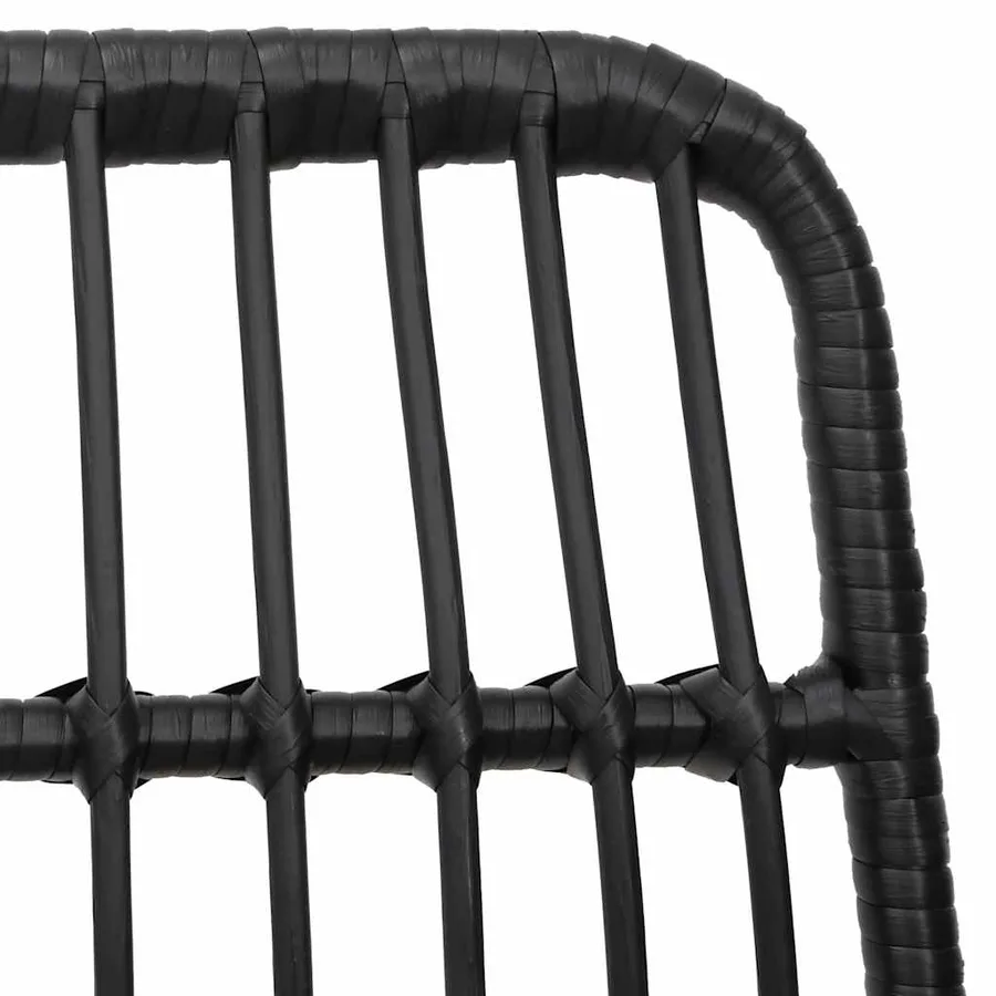 Ensemble à manger de jardin 5 pcs Noir Résine tressée - 6