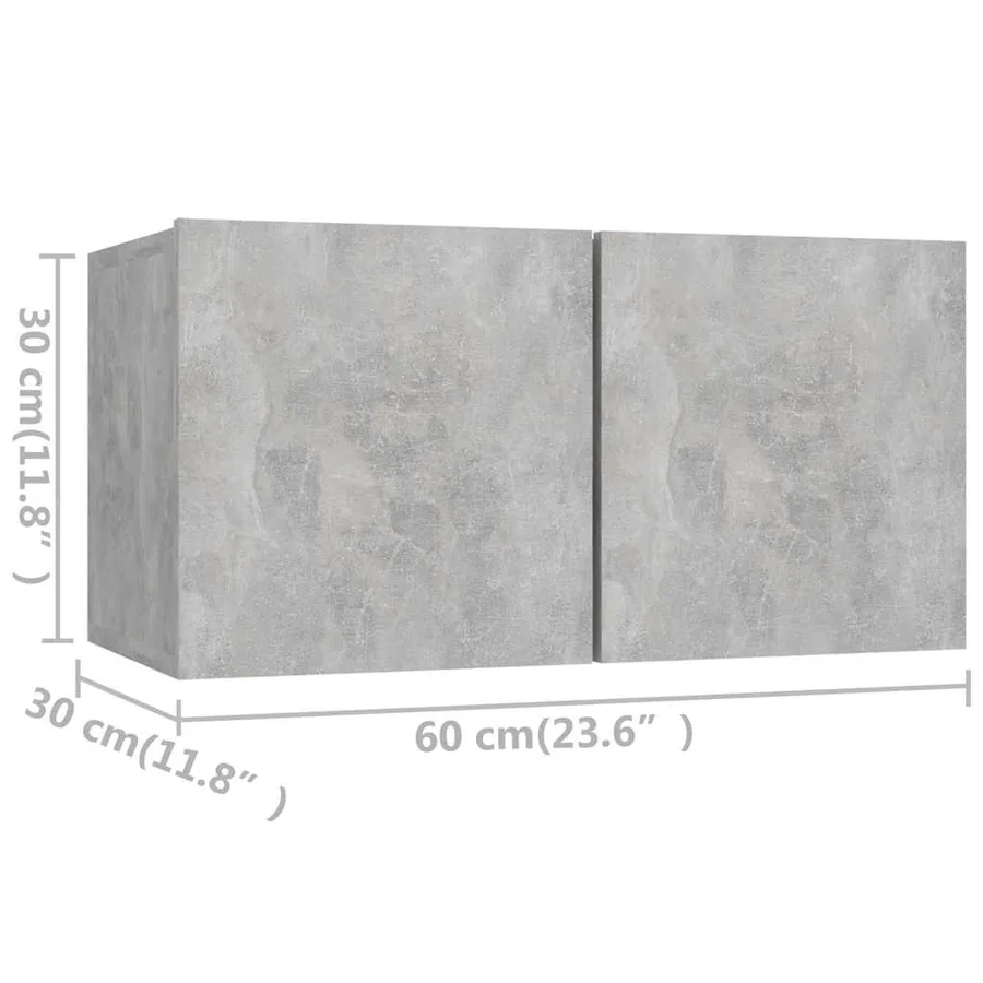 Ensemble de meubles TV 8 pcs Gris béton Bois d'ingénierie - 11