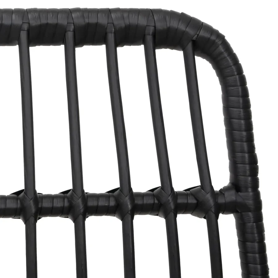 Ensemble à manger de jardin 5 pcs Noir Résine tressée - 6
