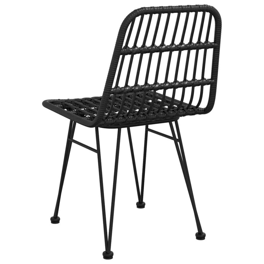 Chaises de jardin lot de 2 Noir 48x62x84 cm Résine tressée - 6