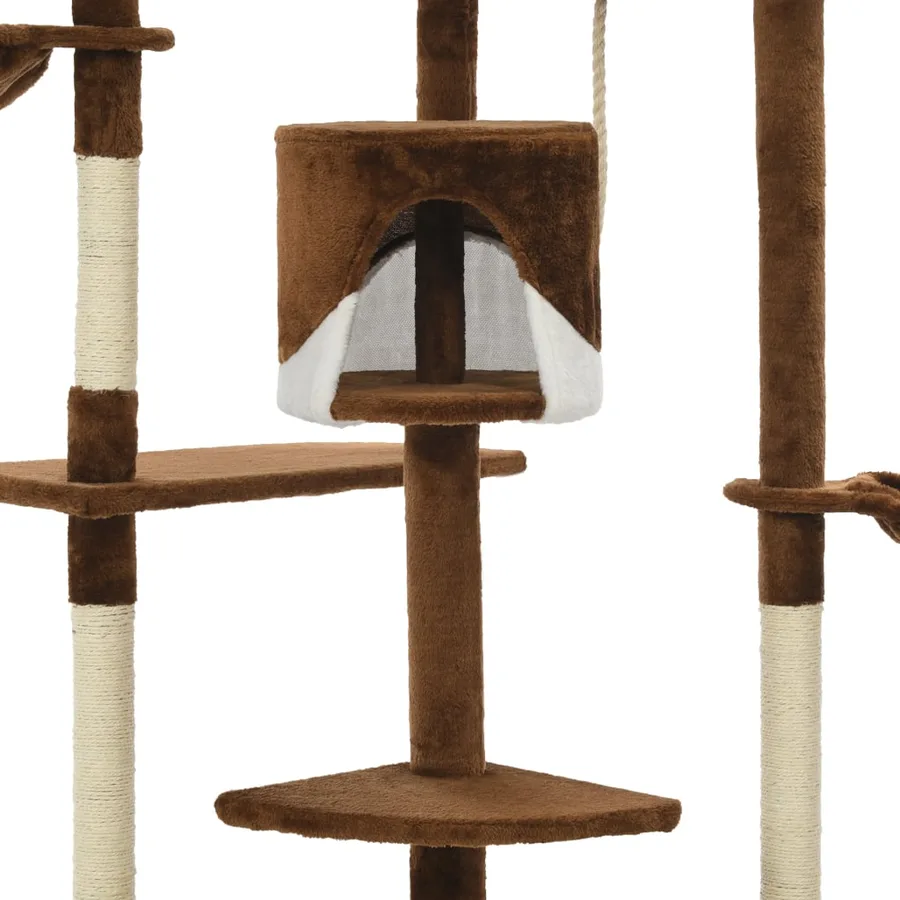 Arbre à chat avec griffoirs en sisal 203 cm Marron et Blanc - 5