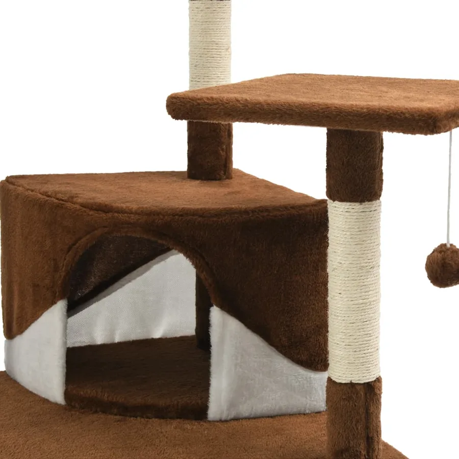 Arbre à chat avec griffoirs en sisal 203 cm Marron et Blanc - 6