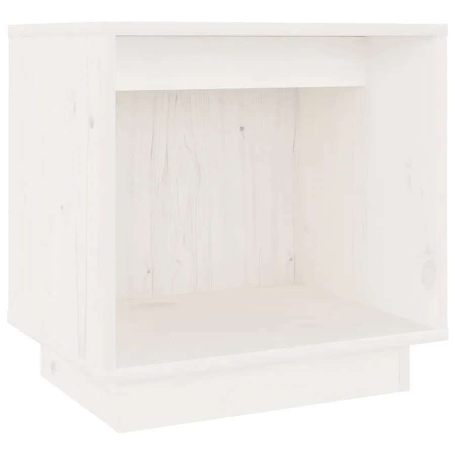 Table de chevet Blanc 40x30x40 cm Bois de pin solide - 2