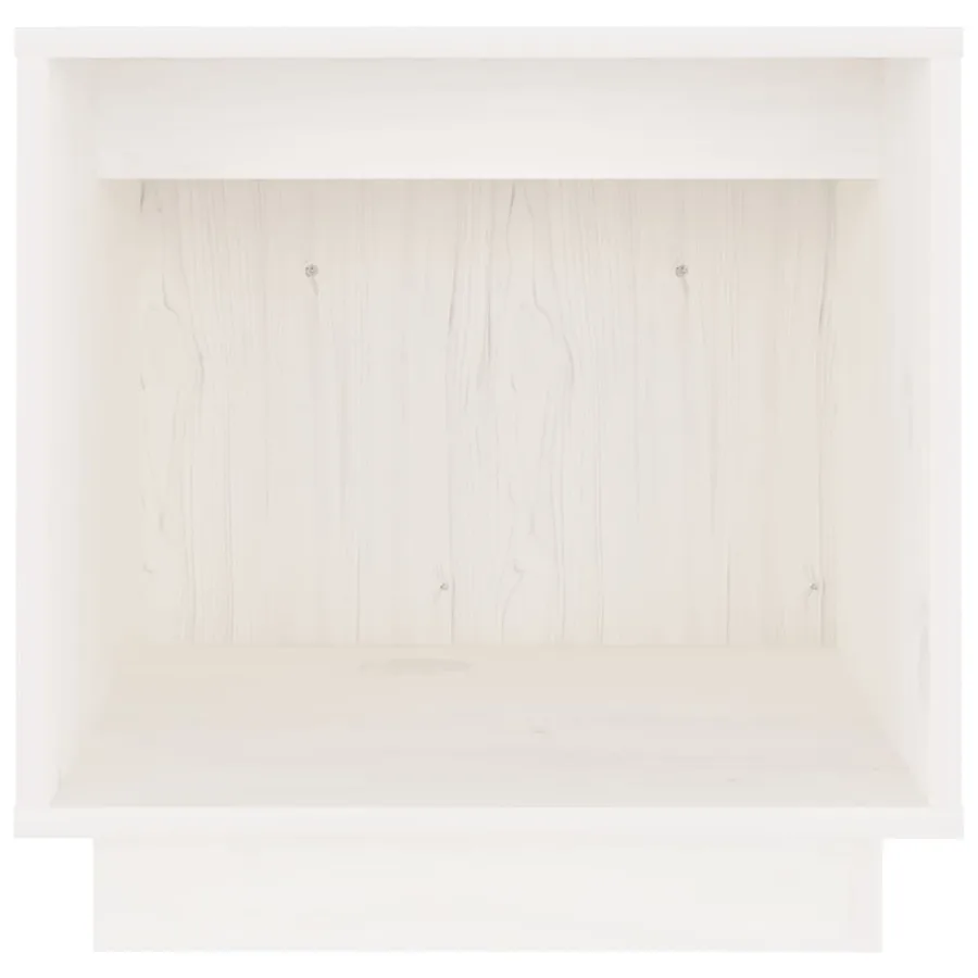 Table de chevet Blanc 40x30x40 cm Bois de pin solide - 4