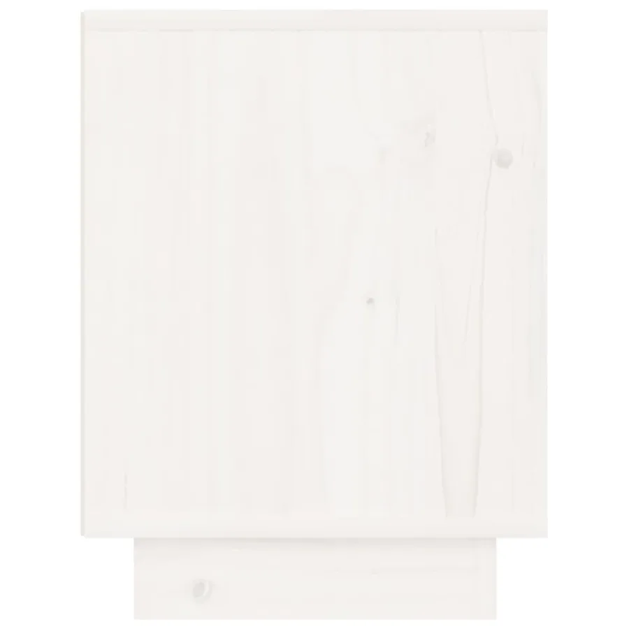 Table de chevet Blanc 40x30x40 cm Bois de pin solide - 5