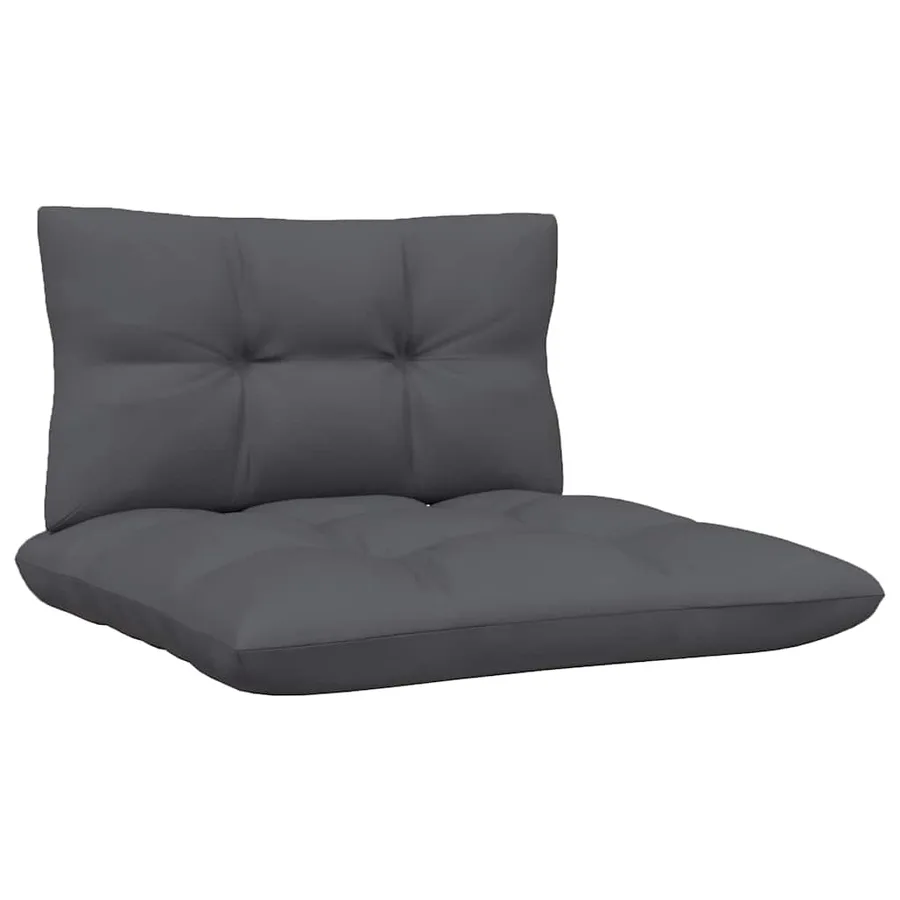 Salon de jardin 3 pcs avec coussins Noir Bois de pin massif - 9