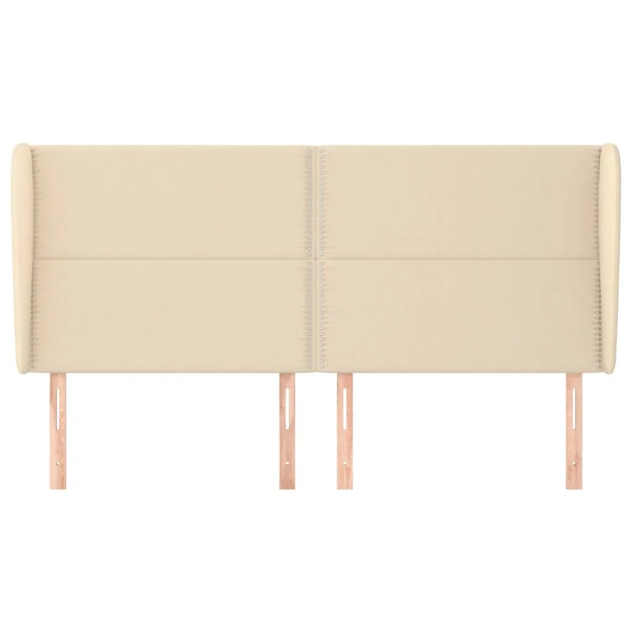 Tête de lit avec oreilles Crème 183x23x118/128 cm Tissu - 3