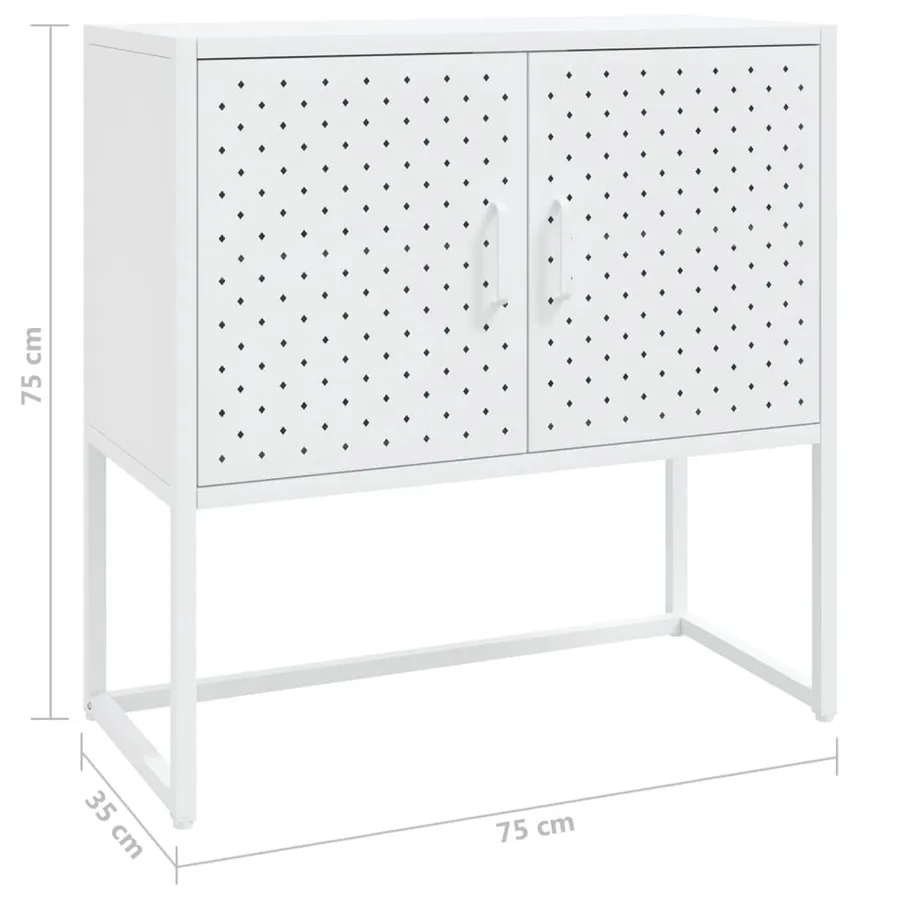 Buffet Blanc 75x35x75 cm Acier - 11
