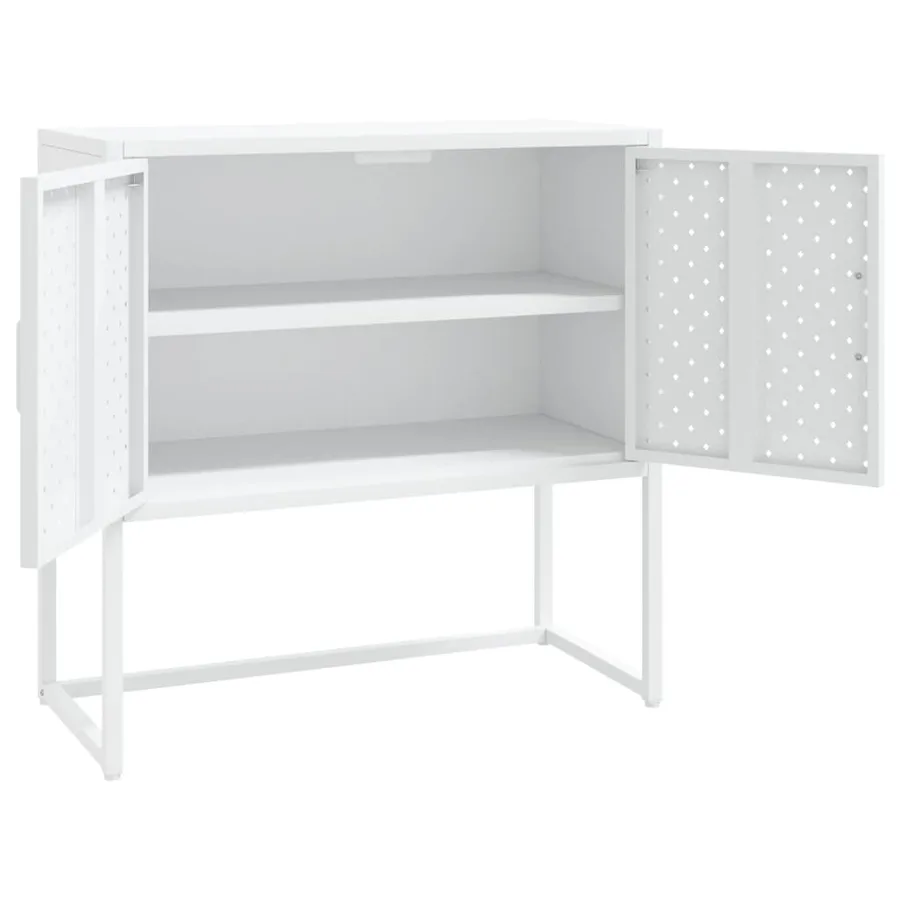 Buffet Blanc 75x35x75 cm Acier - 4