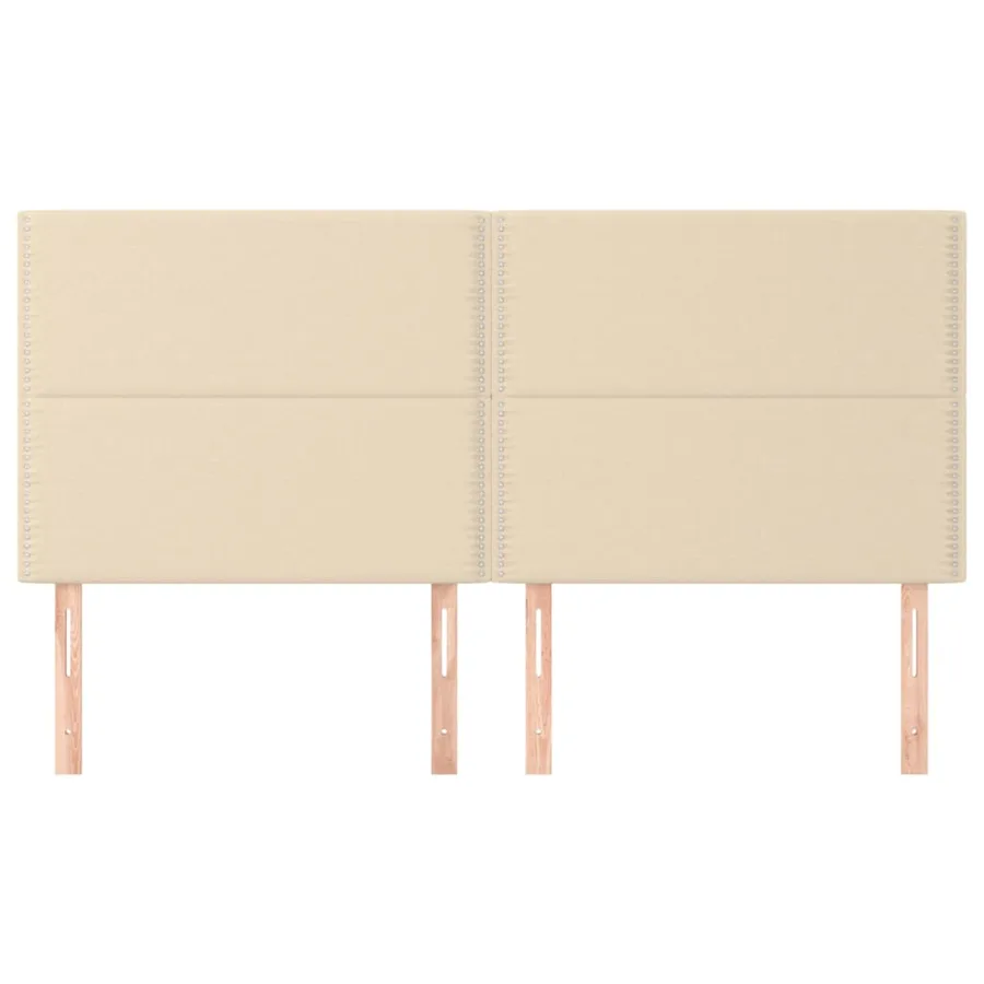 Tête de lit Crème 180x5x118/128 cm Tissu - 3