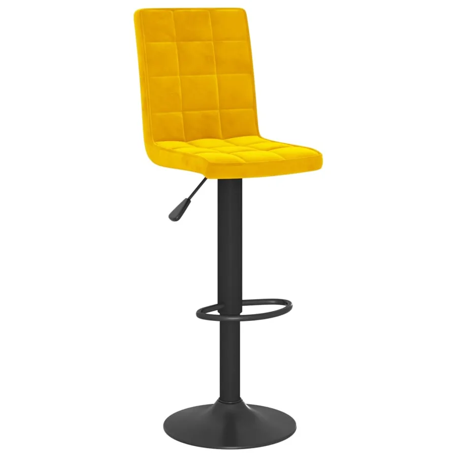 Tabourets de bar lot de 2 jaune moutarde velours - 3