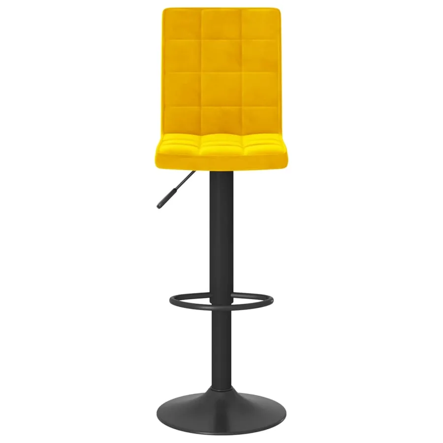 Tabourets de bar lot de 2 jaune moutarde velours - 4