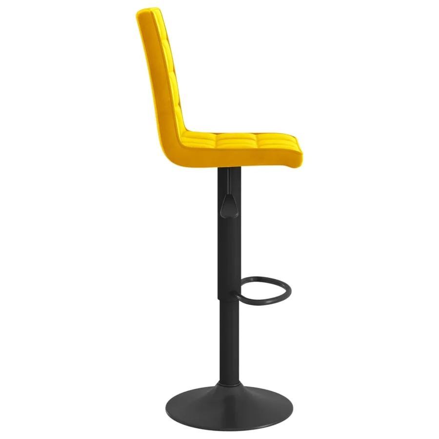 Tabourets de bar lot de 2 jaune moutarde velours - 5