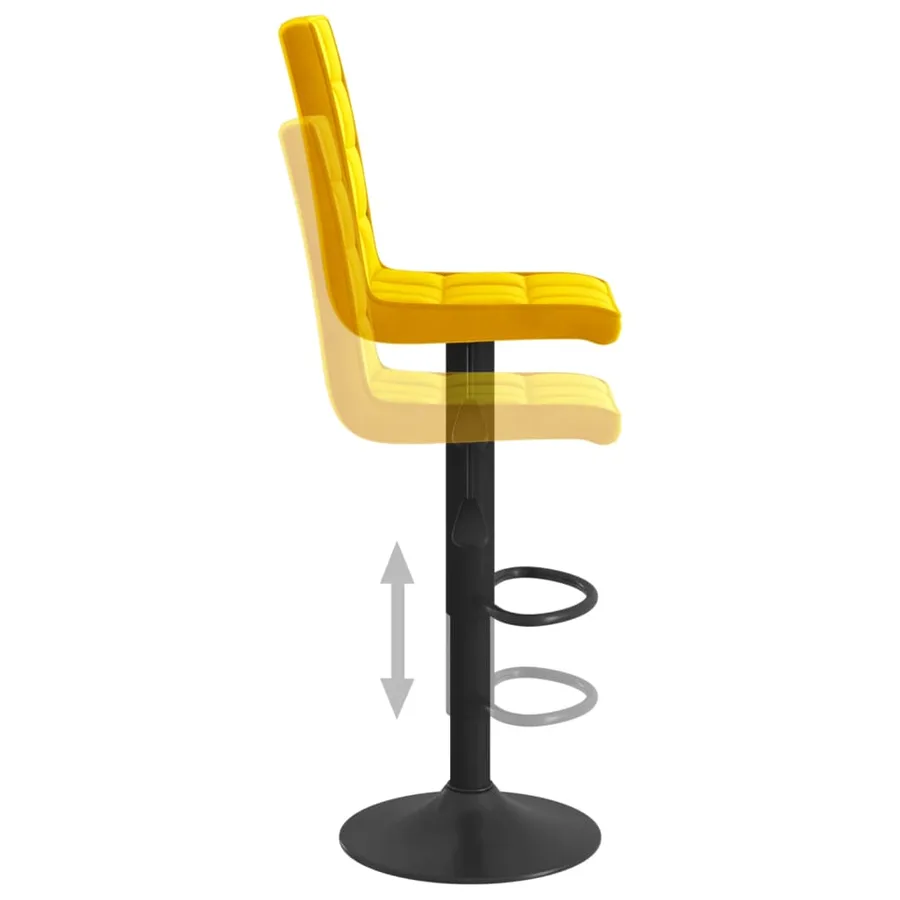 Tabourets de bar lot de 2 jaune moutarde velours - 7