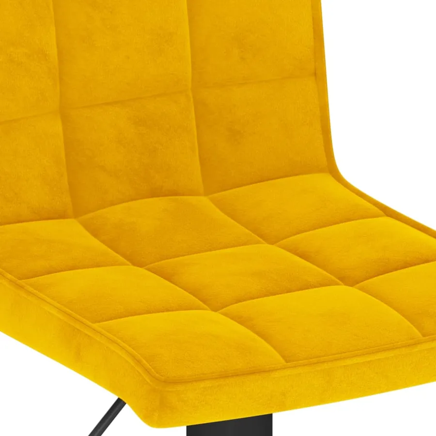 Tabourets de bar lot de 2 jaune moutarde velours - 8
