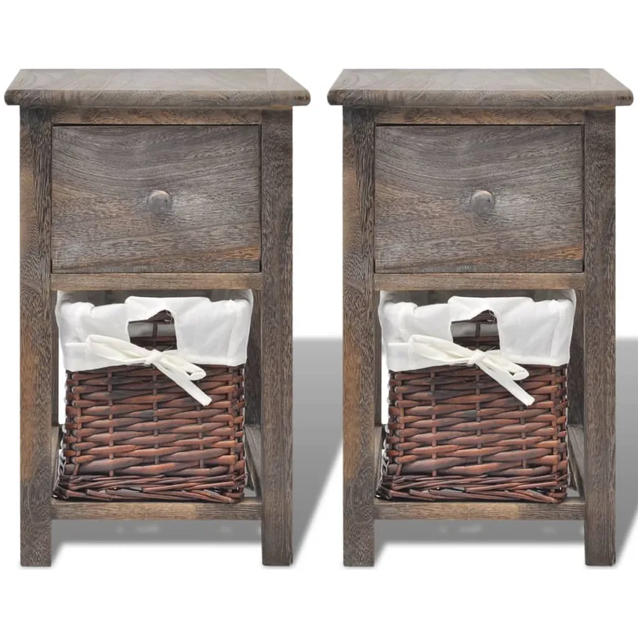 Table de chevet 2 pcs Bois Marron - 3
