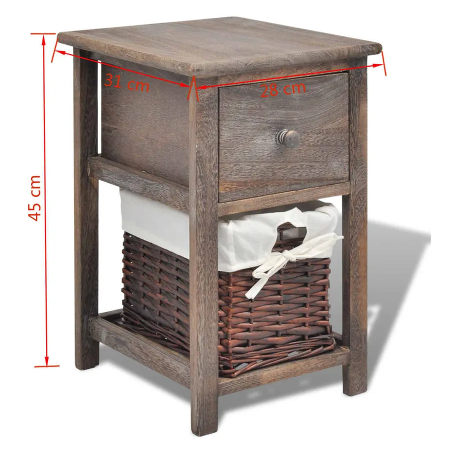 Table de chevet 2 pcs Bois Marron - 7