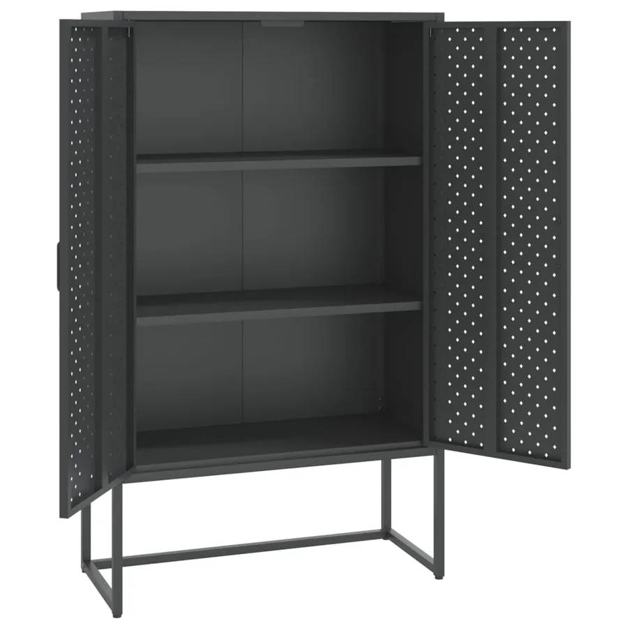 Buffet haut Anthracite 80x35x135 cm Acier - 4