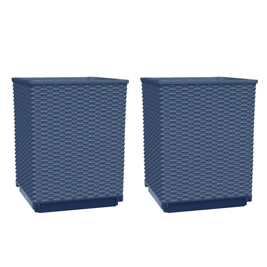 Jardinières 2 pcs bleu gris 30x30x37 cm polypropylène - 2