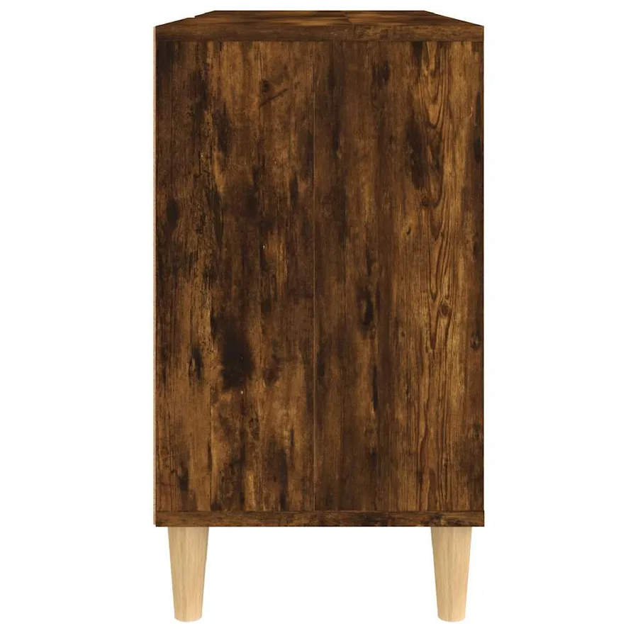 Meuble d'évier chêne fumé 80x33x60 cm bois d'ingénierie - 8