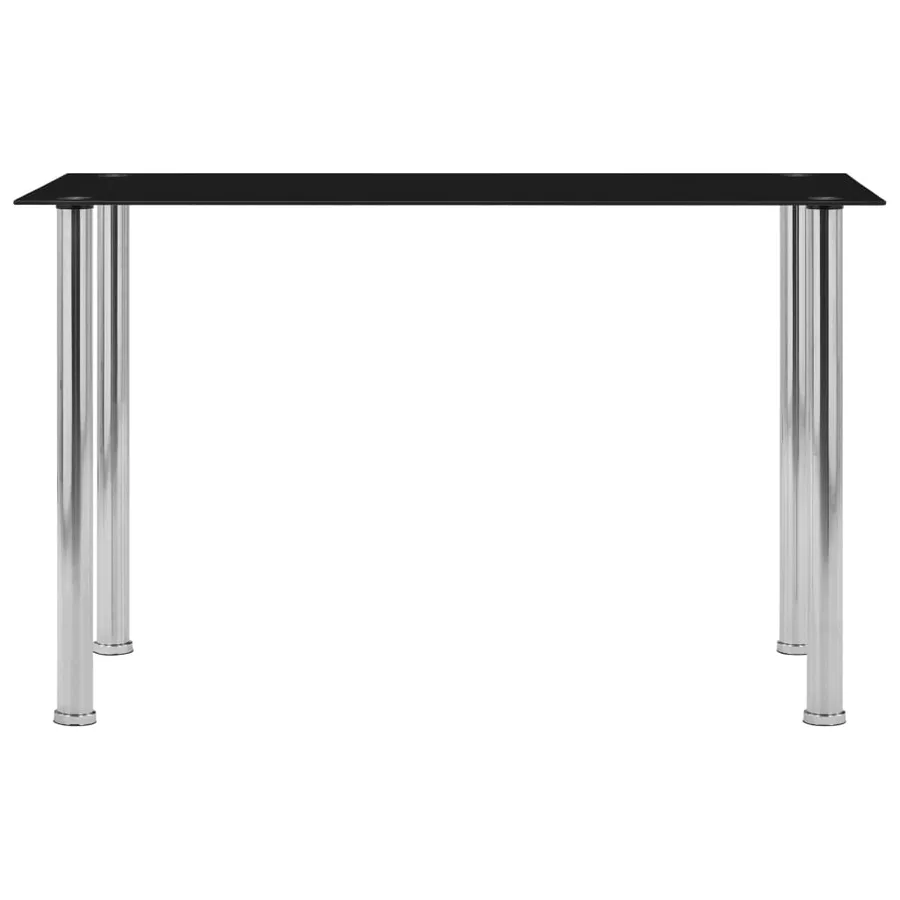 Table à manger Noir 120x60x75 cm Verre trempé - 2
