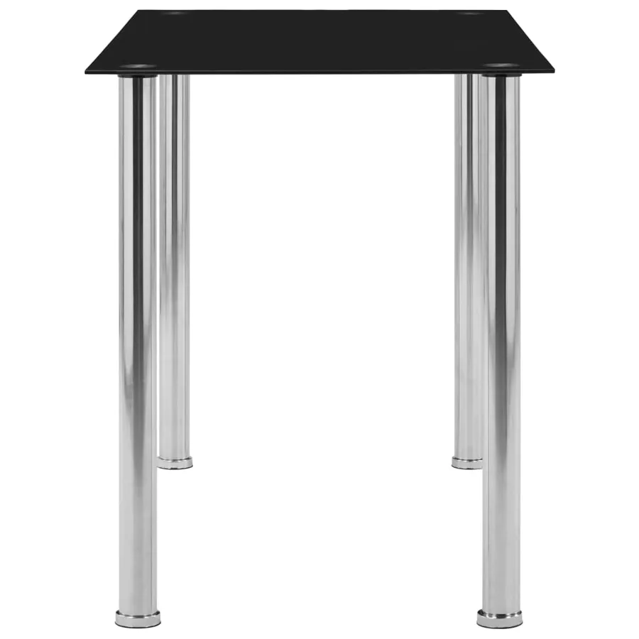 Table à manger Noir 120x60x75 cm Verre trempé - 3