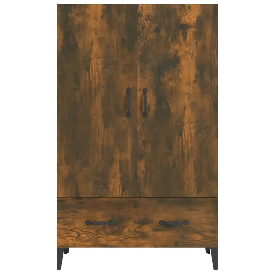 Buffet haut Chêne fumé 70x31x115 cm Bois d'ingénierie - 5