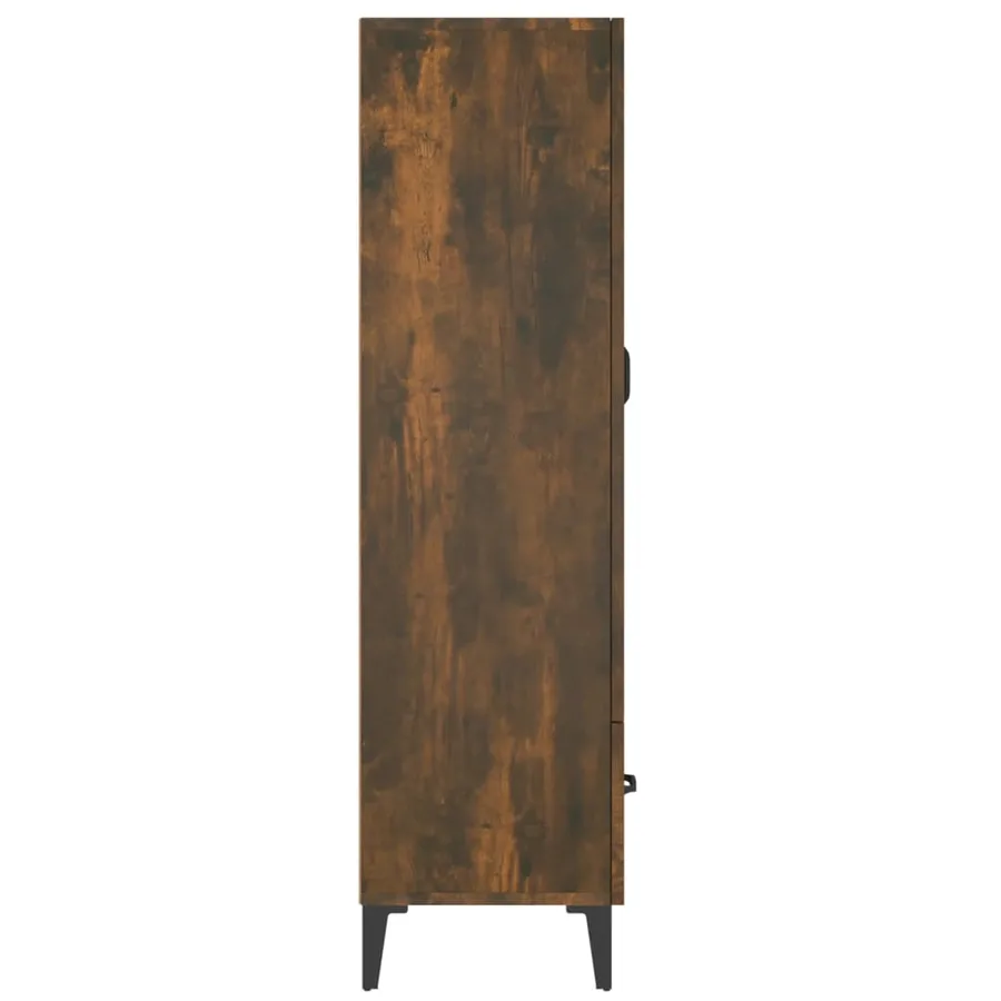 Buffet haut Chêne fumé 70x31x115 cm Bois d'ingénierie - 6