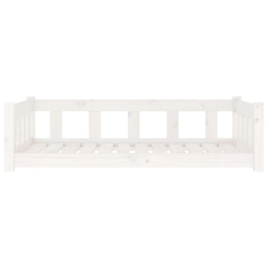 Lit pour chien blanc 105,5x75,5x28 cm bois de pin solide - 4