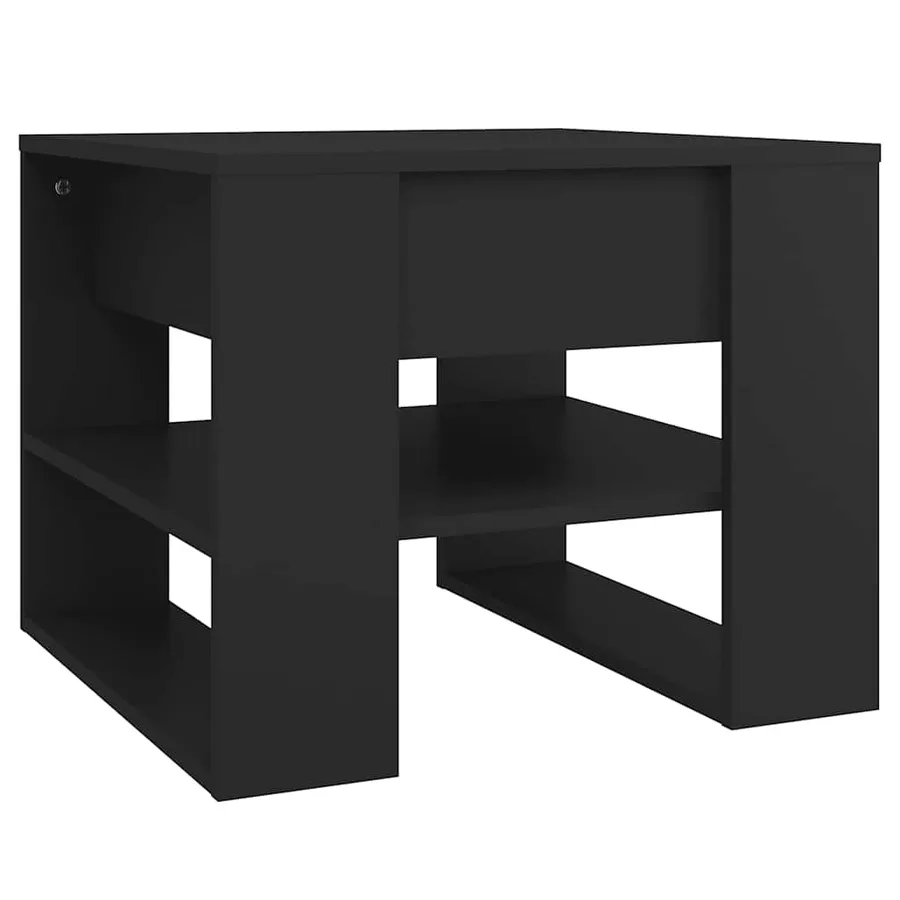 Table basse noir 55,5x55x45 cm bois d'ingénierie - 2