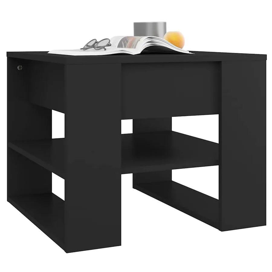Table basse noir 55,5x55x45 cm bois d'ingénierie - 6