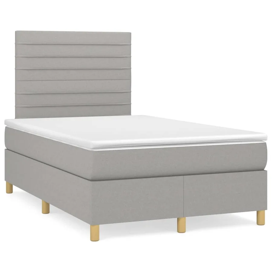 Sommier à lattes de lit avec matelas Gris clair 120x200cm Tissu - 2