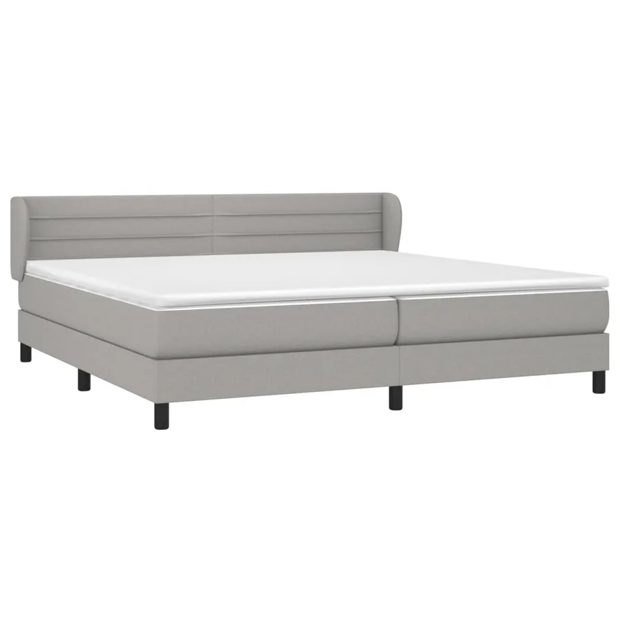 Sommier à lattes de lit avec matelas Gris clair 200x200cm Tissu - 3