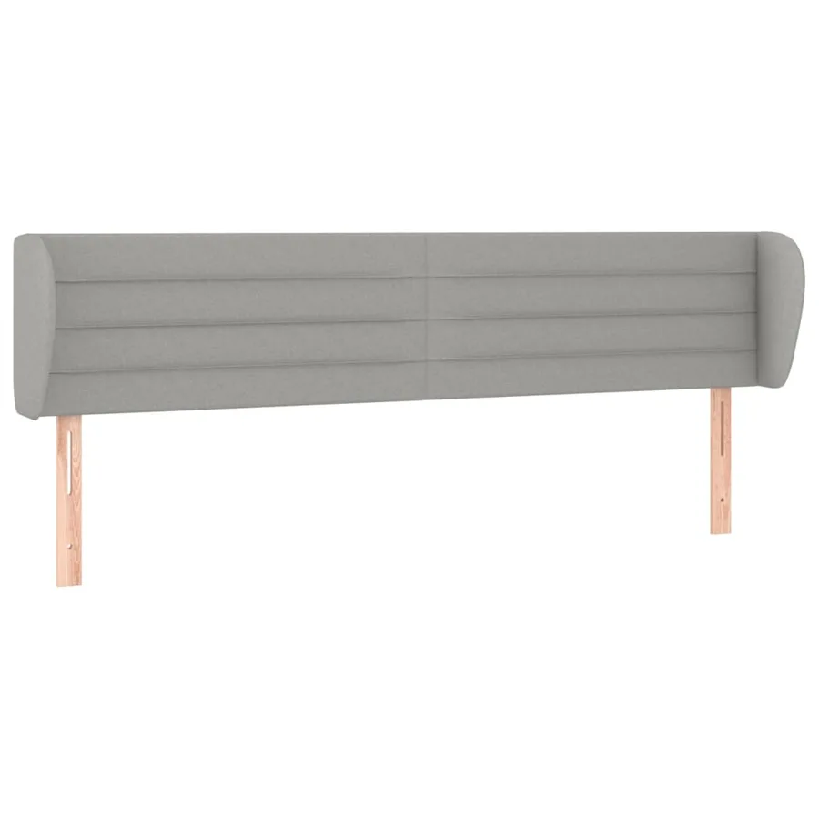 Tête de lit avec oreilles Gris clair 203x23x78/88 cm Tissu - 2
