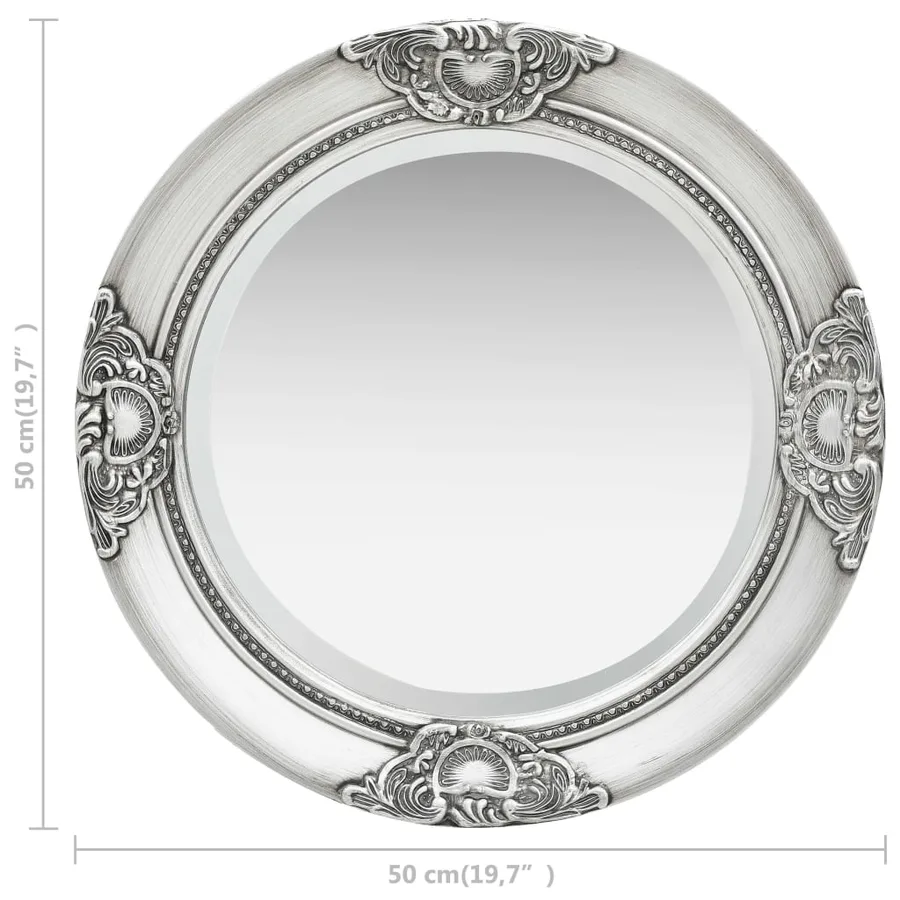 Miroir mural style baroque 50 cm Argenté - 5