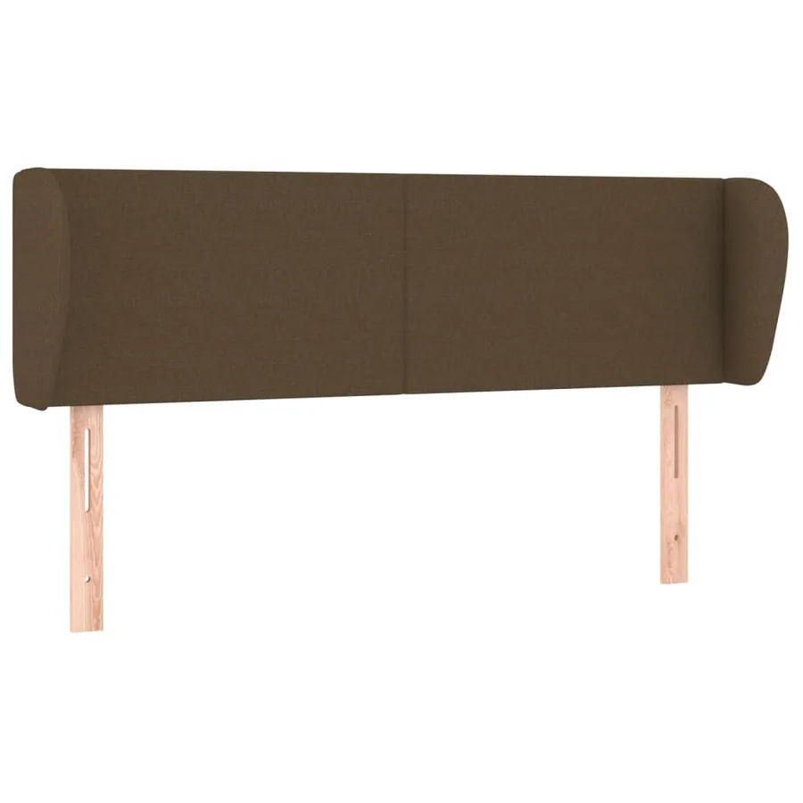 Tête de lit avec oreilles Marron foncé 147x23x78/88 cm Tissu - 2