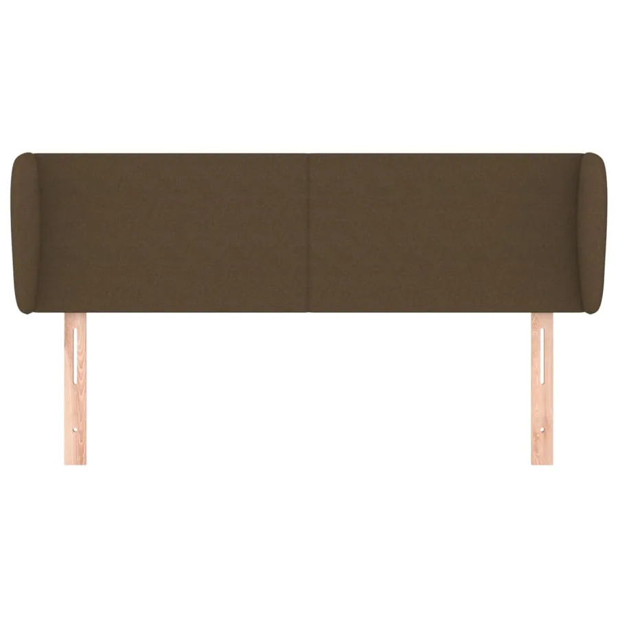 Tête de lit avec oreilles Marron foncé 147x23x78/88 cm Tissu - 3