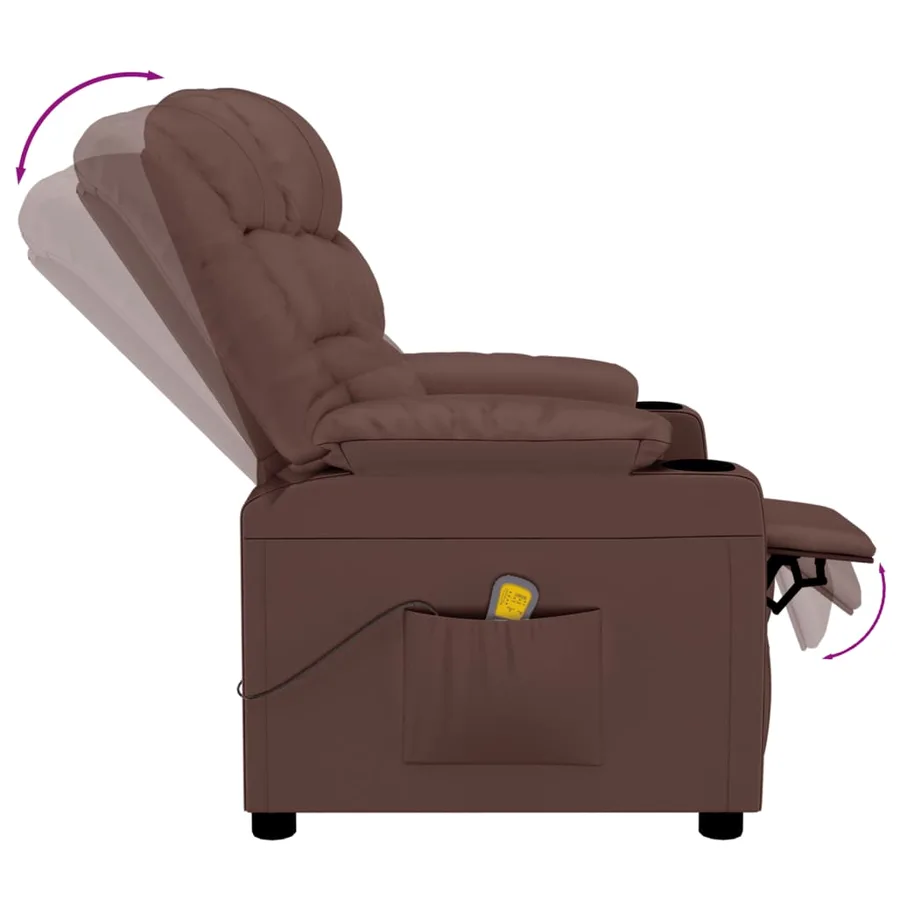 Fauteuil de massage Marron Similicuir - 6