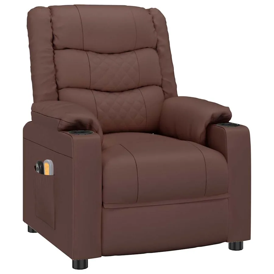 Fauteuil de massage électrique Marron Similicuir - 3