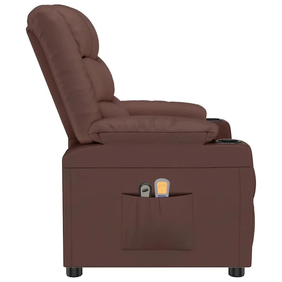 Fauteuil de massage électrique Marron Similicuir - 5