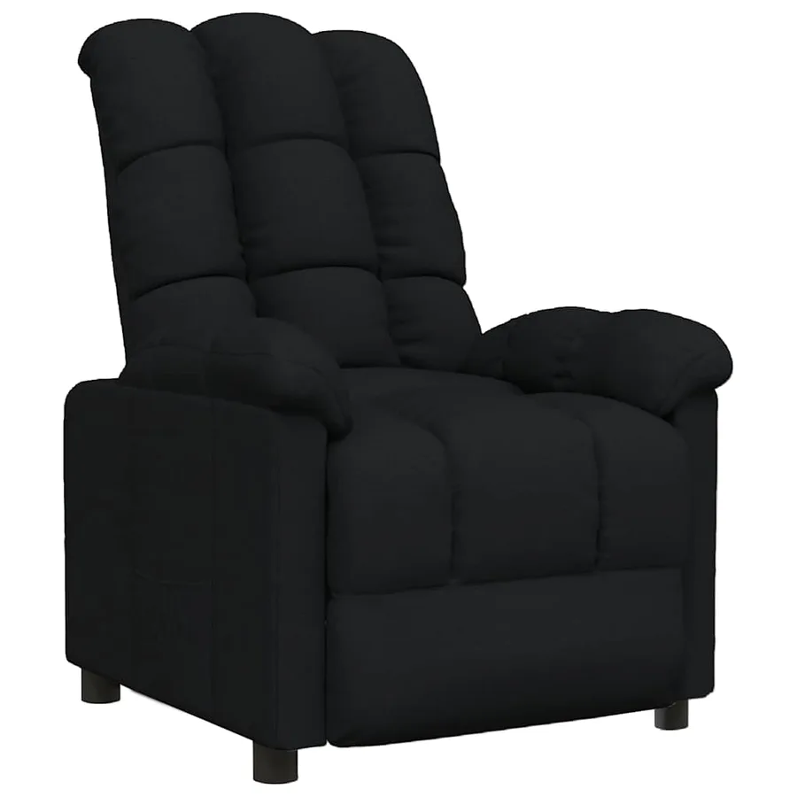 Fauteuil inclinable Noir Tissu - 2