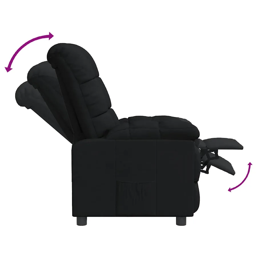 Fauteuil inclinable Noir Tissu - 6