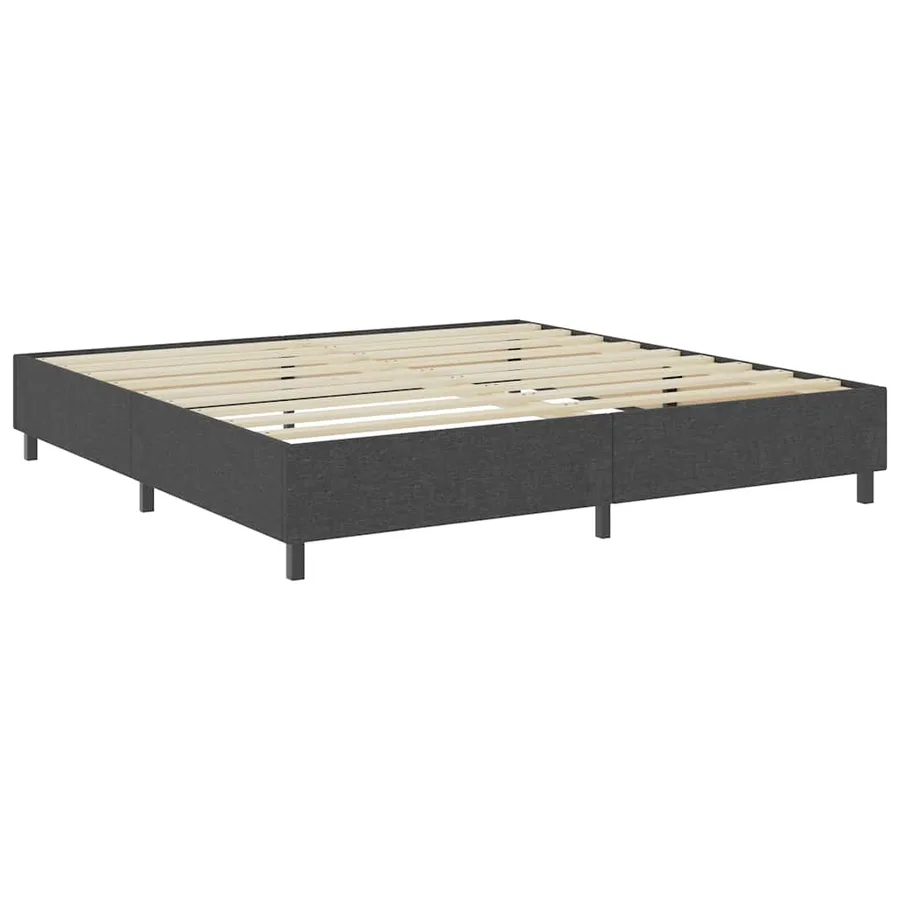 Sommier à lattes de lit sans matelas gris tissu 200x200 cm - 3